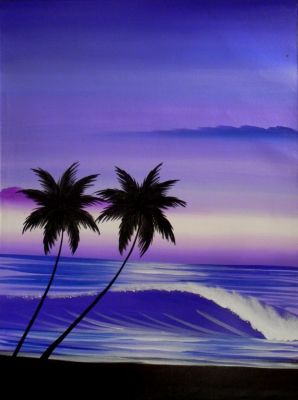Palme im Sonnenuntergang (66 cm x 86 cm)