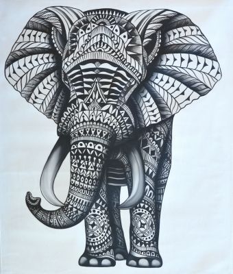 Abstract Elephant (ca. 105 x 125 cm)